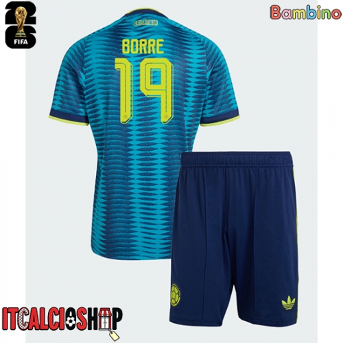 Colombia Rafael Santos Borre #19 Seconda Maglia Bambino Mondiali 2026 Manica Corta (+ Pantaloni corti)